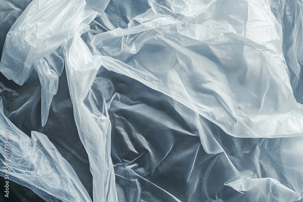 Transparent crumpled plastic bag an environmental concern for recyclable retail packaging Transparent crumpled plastic bag an environmental concern for recyclable retail packaging