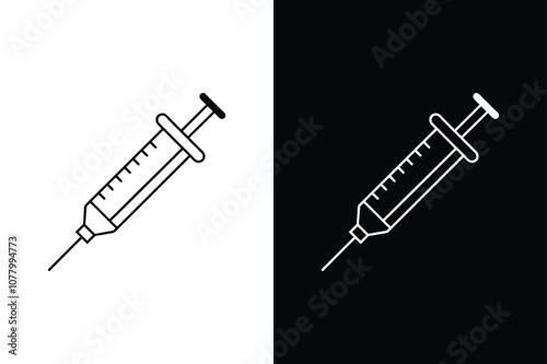Syringe and Injection Icon. Modern Vector Symbol for Healthcare Use