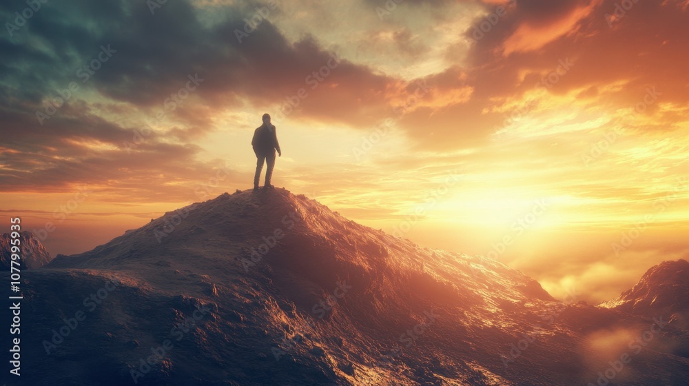 Majestic Sunset View from Mountain Peak