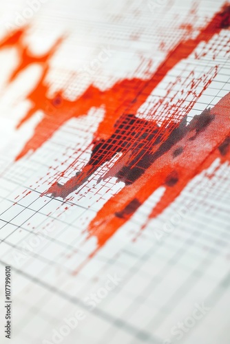 Wallpaper Mural Red line on a gridded paper. Torontodigital.ca