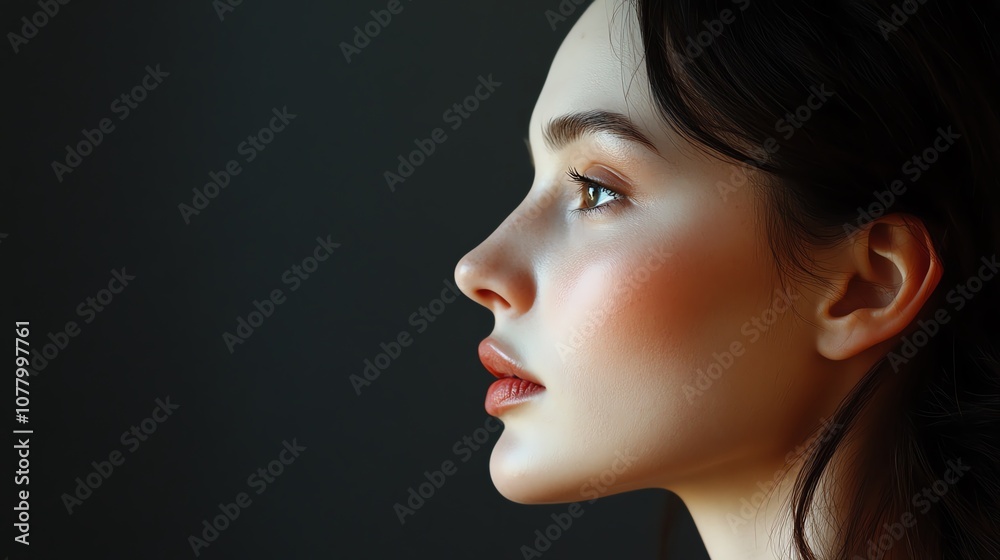 Captivating Profile Portrait Showcases Natural Beauty of a Woman Captivating Profile Portrait Showcases Natural Beauty of a Woman