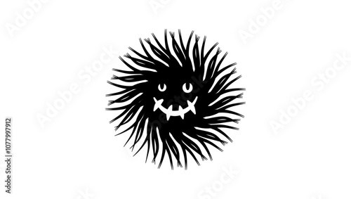freak emblem, black isolated silhouette