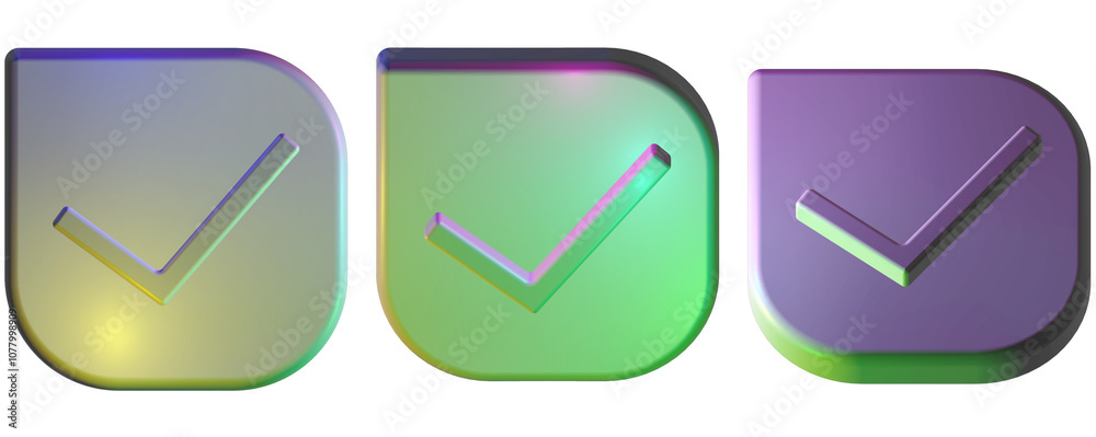 Modern Check Mark Icons with Gradient Colors Modern Check Mark Icons with Gradient Colors