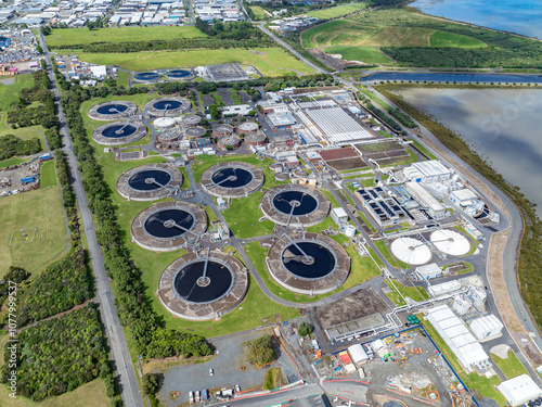 Watercare waste water treatment plant in Mangere, Auckland, New Zealand