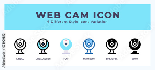 Web cam pack of icons. vector illustration.