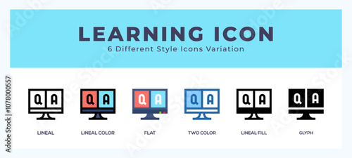 Learning icons set. Different style of icons simple vector illustration.