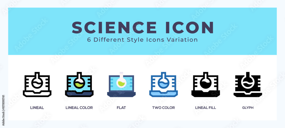 Science icon symbol. isolated. vector illustration with different styles