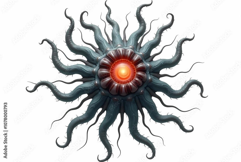 illustration of parasite or microorganism in close up view isolated on white background illustration of parasite or microorganism in close up view isolated on white background