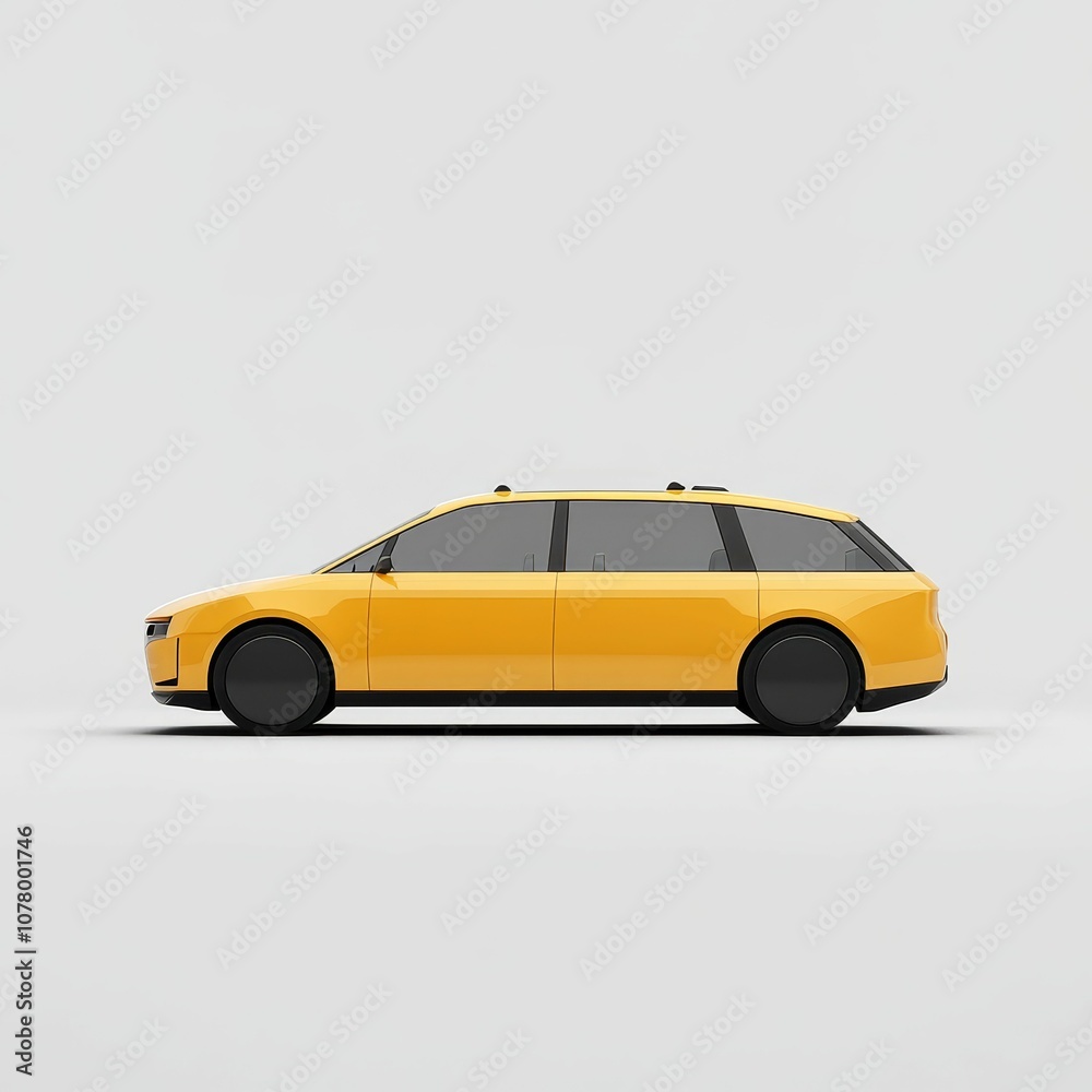 Yellow car on white background. Yellow car on white background.