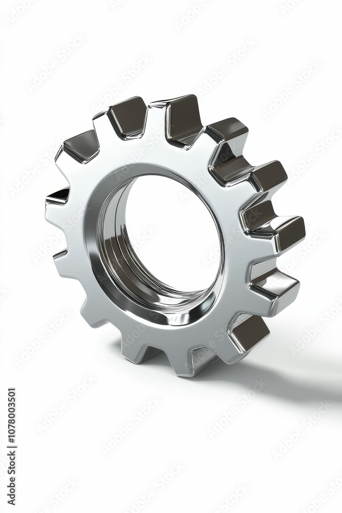Shiny metallic gear on white background. Shiny metallic gear on white background.