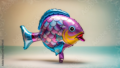 illustration of a fish vividly Colored Toy Fish with Friendly Features Ai generated 
 photo