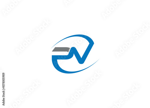 Letter PV logo design with vector icon template