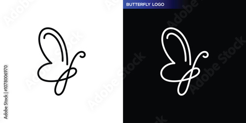 Butterfly logo. Flying wild animal in simple style. Icon symbol design template EPS 10