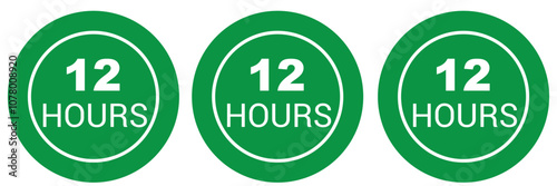 12 twelve hour icon. 