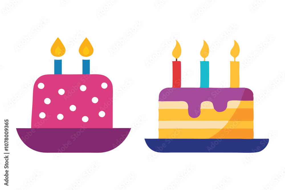 set of birthday cake icons design set of birthday cake icons design