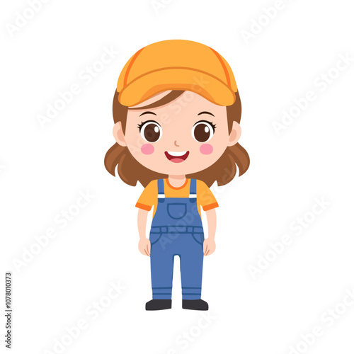 Mechanic Cute Worker Work Job Profession Professional Occupation Cartoon Character
