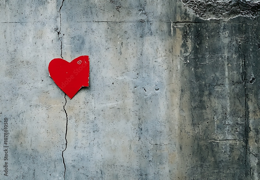 A broken heart symbol on a grey background A broken heart symbol on a grey background