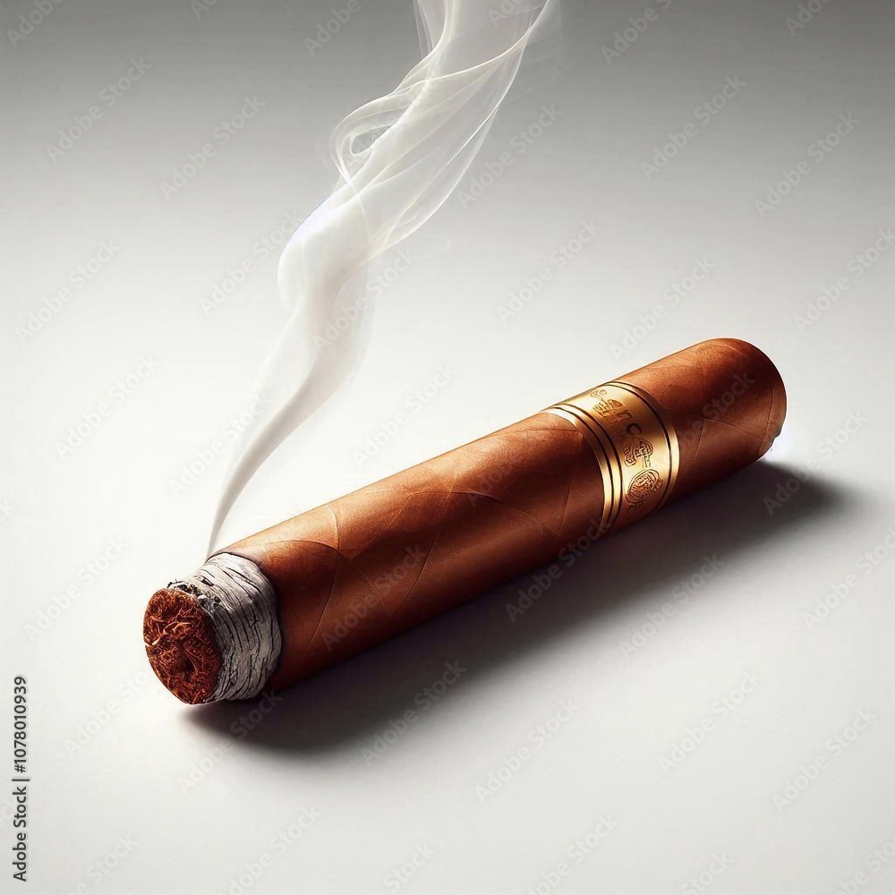 One cigar isolated on white background One cigar isolated on white background
