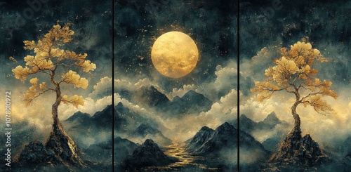 Golden Moonlit Landscape