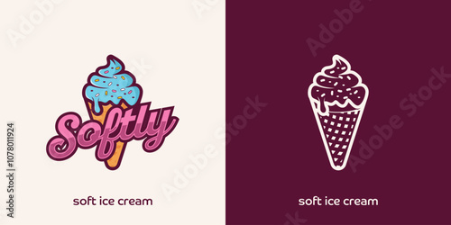 soft ice cream logo vector illustration