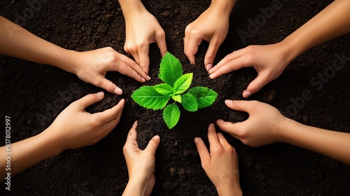 Hands Planting Organic Seed...