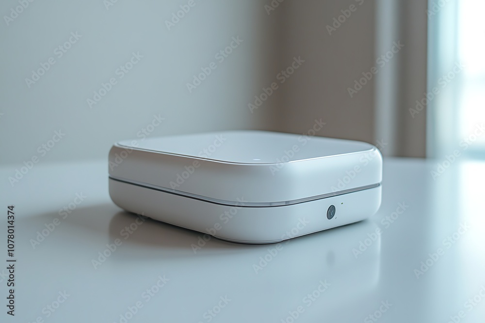White wireless charging pad on a table