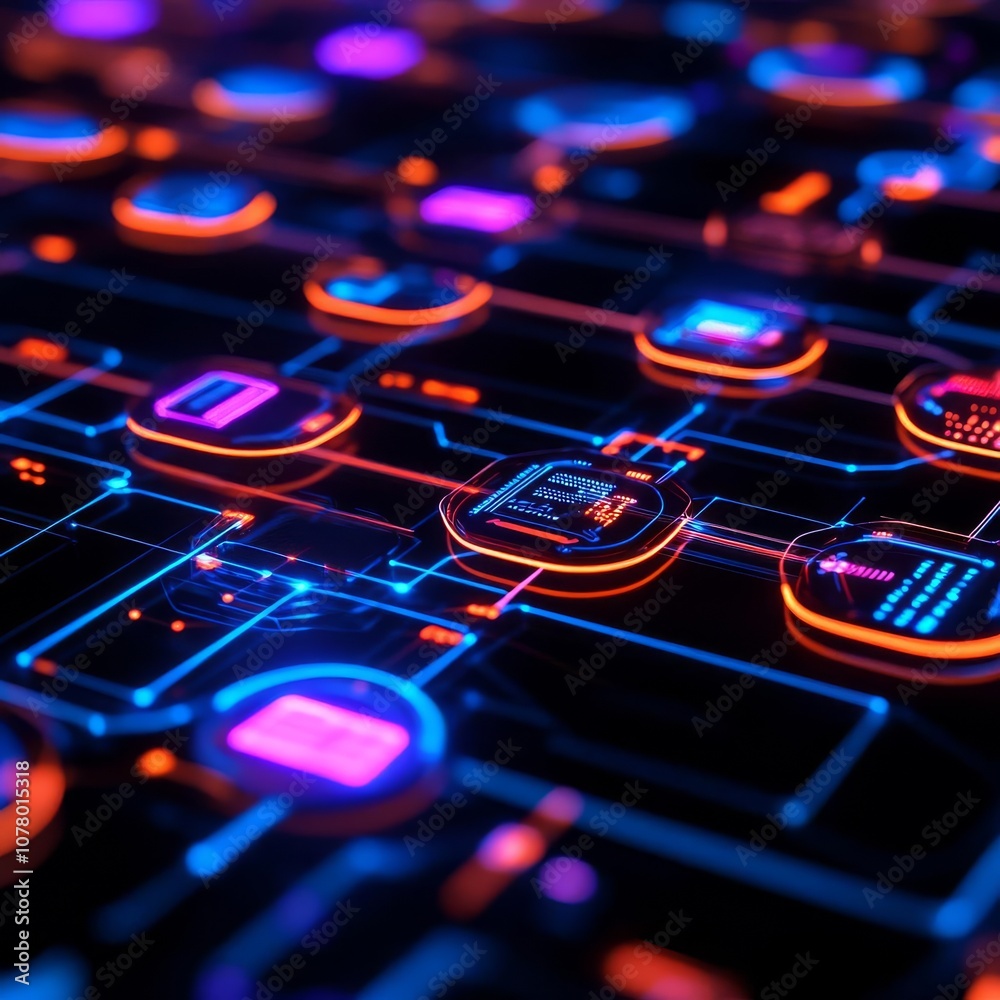 Diverse holographic data, interconnected tech web, cyber glow Diverse holographic data, interconnected tech web, cyber glow