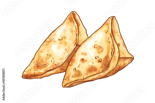 Samosas filled with curried vegetable or meat mixtures