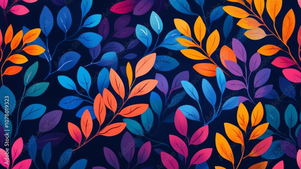 Abstract Colorful Leaves Pattern. Abstract Colorful Leaves Pattern.