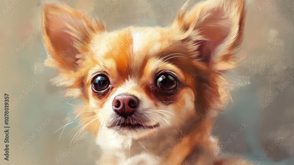 A close-up portrait of a small, tan-colored chihuahua with big brown eyes. A close-up portrait of a small, tan-colored chihuahua with big brown eyes.