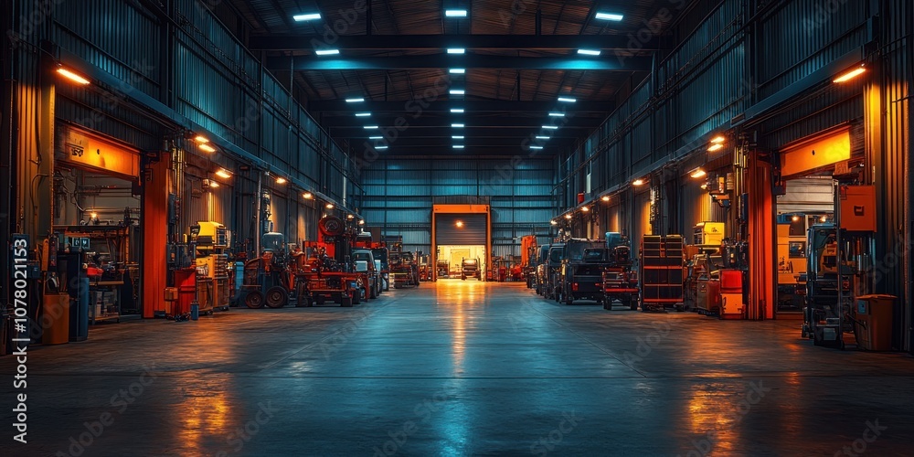 Fototapeta premium Industrial Interior with Machinery