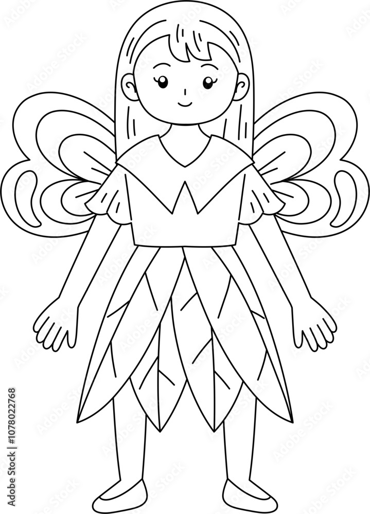 Cute fairy outline coloring printable Cute fairy outline coloring printable