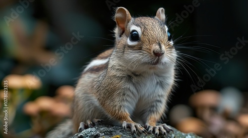 Close-up Portrait of a Curious Chipmunk in its Natural Habitat