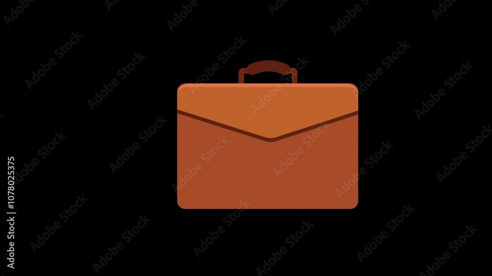 briefcase travel bag suitcase icon concept animation with alpha channel briefcase travel bag suitcase icon concept animation with alpha channel