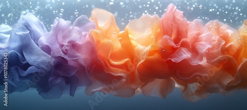 Abstract Colorful Fabric Under Water