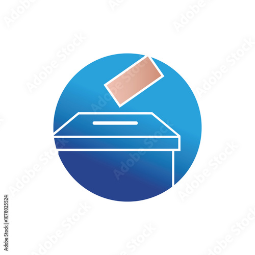 Election day voting box icon flat design