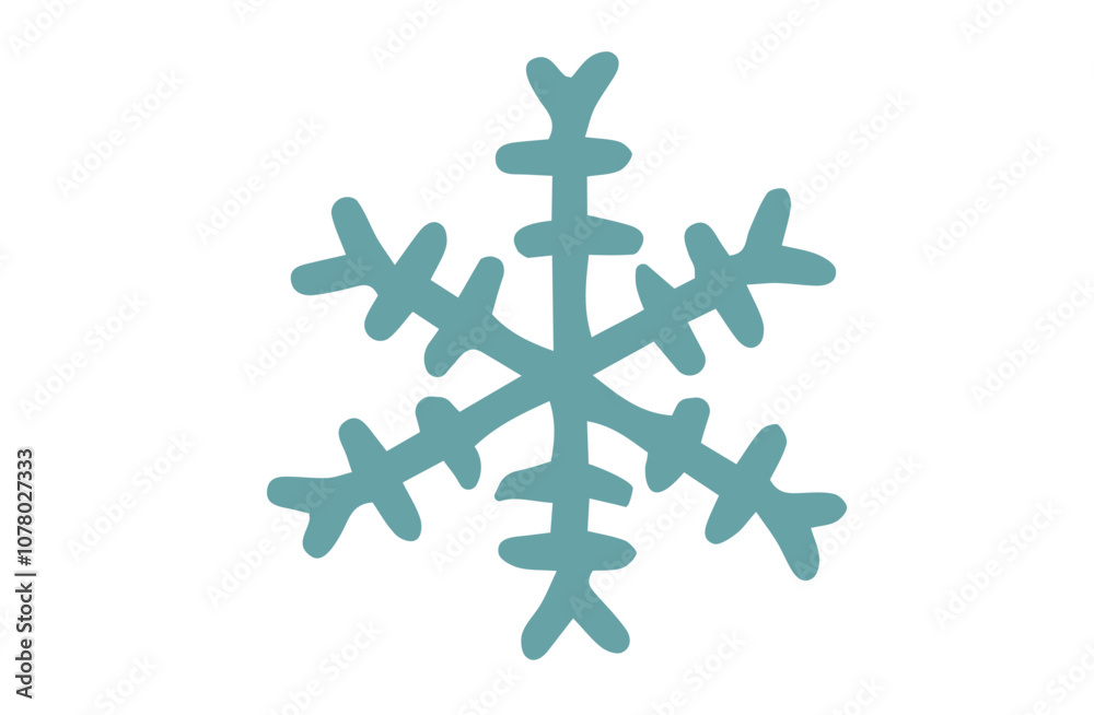 Obraz premium シンプルな青い雪の結晶のイラスト