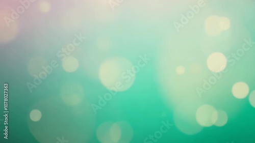 Soft Green Turquoise Bokeh Lights on Gentle Gradient Background