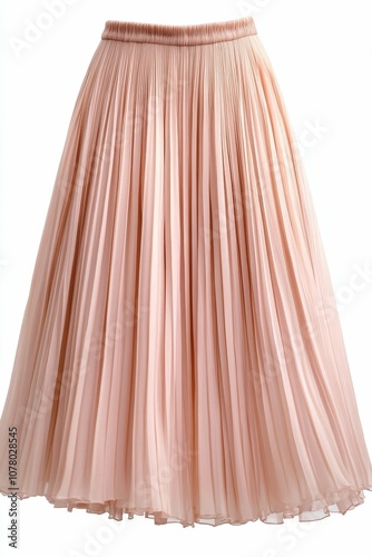 Pink pleated skirt isolated on white. photo