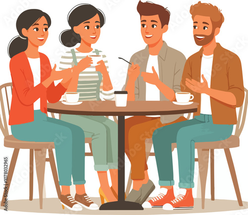 friends enjoying quality time vector