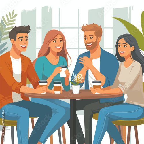 friends enjoying quality time vector