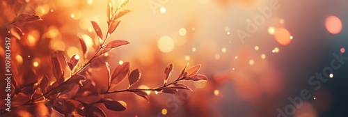 Luxurious background with delicate bokeh lights and a warm