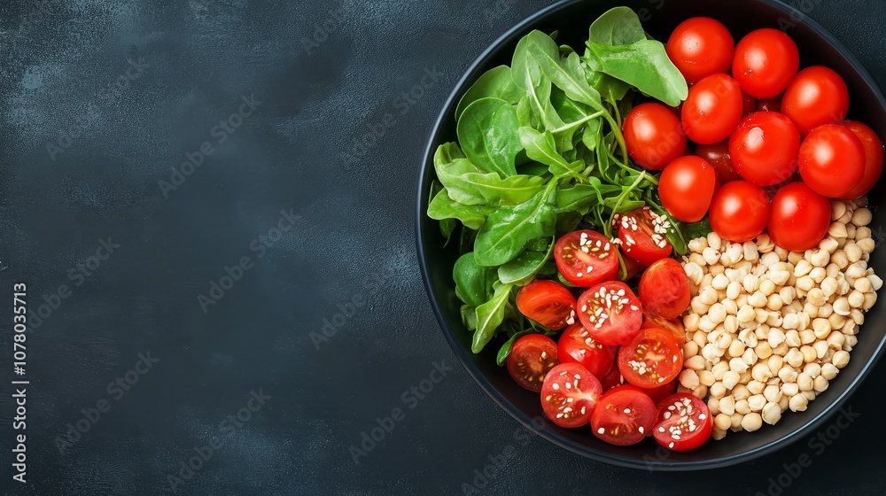 Vibrant and healthy vegetable bean bowl, a colorful, nutritious meal for balanced diet Vibrant and healthy vegetable bean bowl, a colorful, nutritious meal for balanced diet