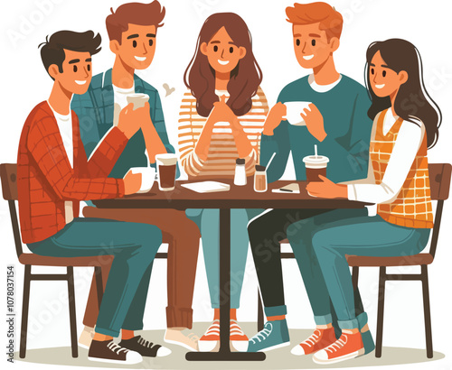 friends enjoying quality time vector