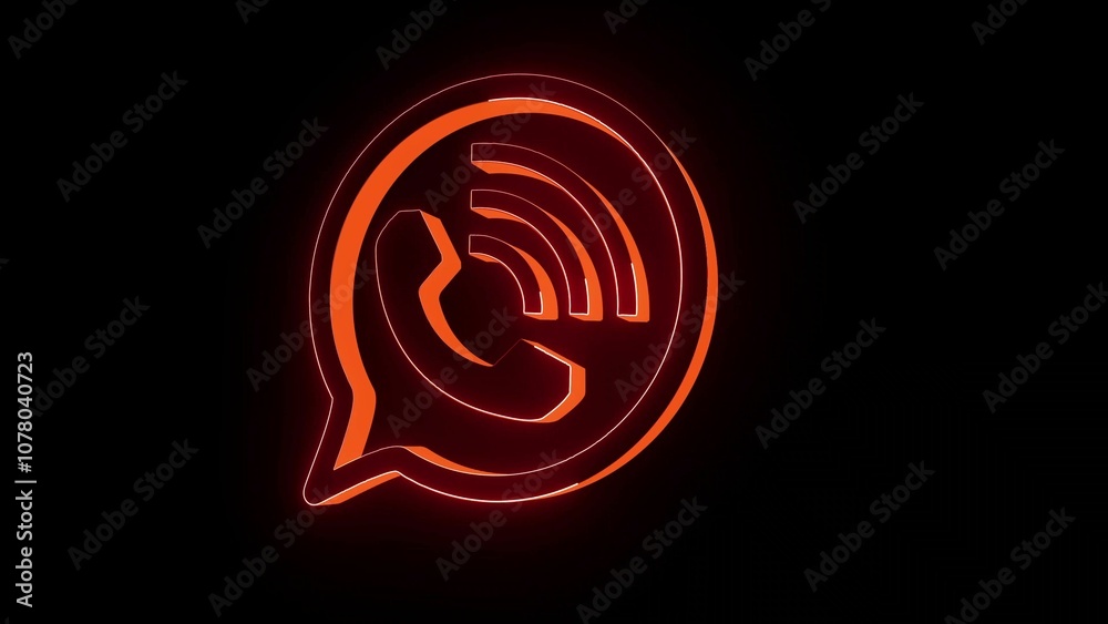 3d illustration with Whatsapp icon. glowing 3D Whatsapp icon illustration with neon circle. orange color Whatsapp 3D illustration concept. 3d illustration with Whatsapp icon. glowing 3D Whatsapp icon illustration with neon circle. orange color Whatsapp 3D illustration concept.