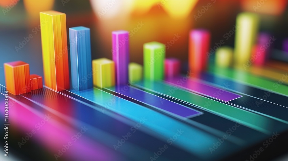 Colorful bar graph representing data in a visually appealing format. Colorful bar graph representing data in a visually appealing format.