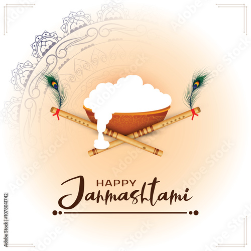 Creative vector illustration of Dahi Handi for Hindu Festival Shree Krishna Janmashtami.