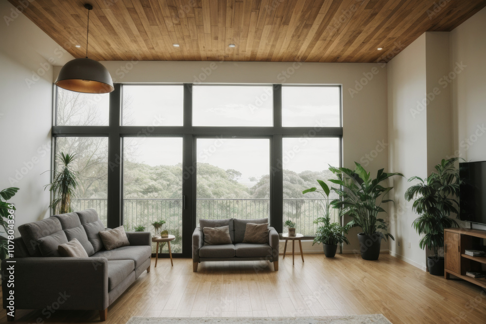 A minimalist living room with a clean and airy aesthetic A minimalist living room with a clean and airy aesthetic
