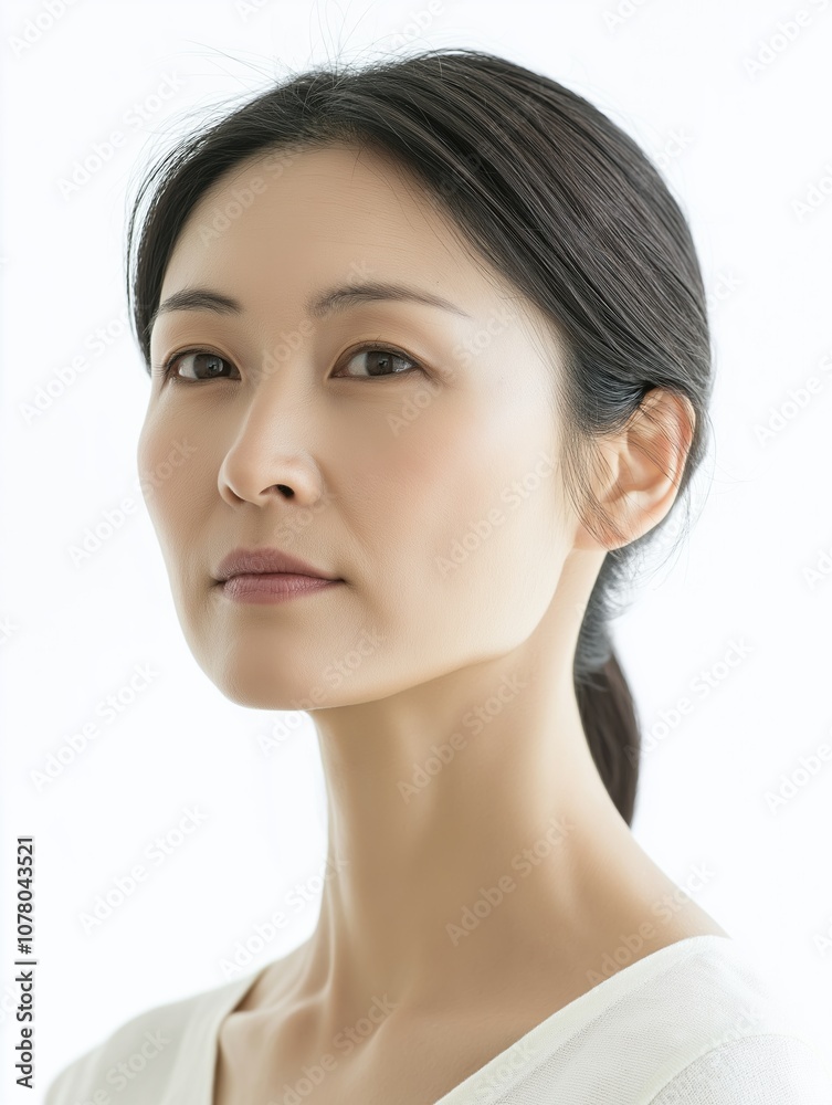 Captivating portrait of a confident woman in a minimalist setting enhancing modern aesthetics Captivating portrait of a confident woman in a minimalist setting enhancing modern aesthetics