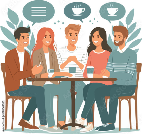 friends enjoying quality time vector